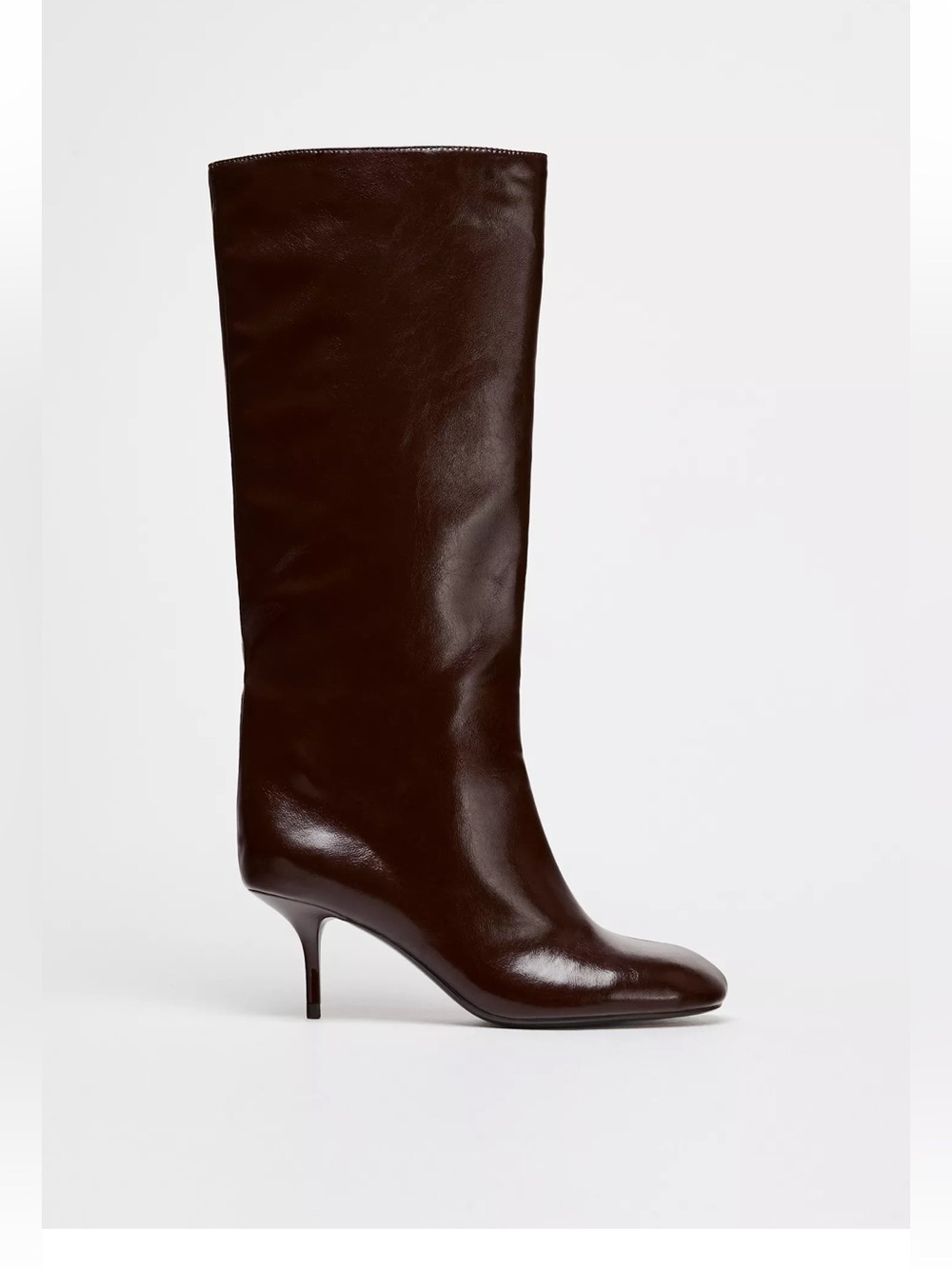 Zara Leather Knee High Boots | Sold Out | Burgundy | Rare | Size 6.5